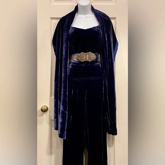 Daslu blue velvet with gold magnificent belt display picture 3